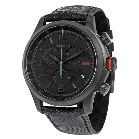 gucci interlocking g mens watch|Gucci gunmetal tone chronograph watch.